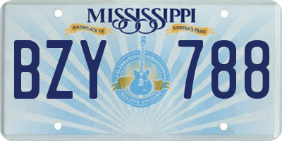 MS license plate BZY788