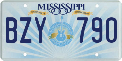 MS license plate BZY790