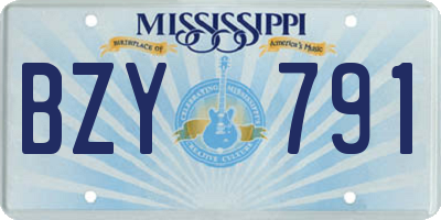 MS license plate BZY791
