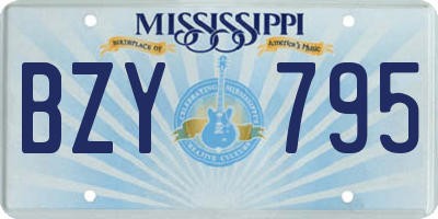 MS license plate BZY795