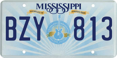 MS license plate BZY813