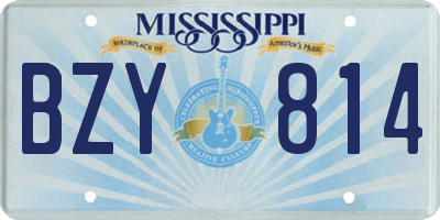 MS license plate BZY814
