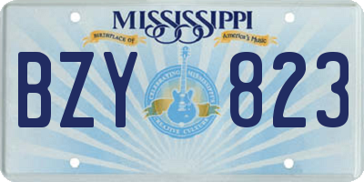 MS license plate BZY823