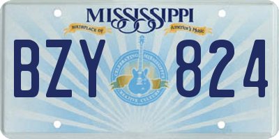 MS license plate BZY824