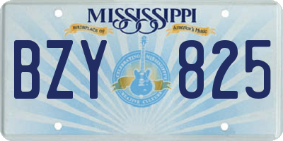 MS license plate BZY825