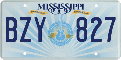 MS license plate BZY827