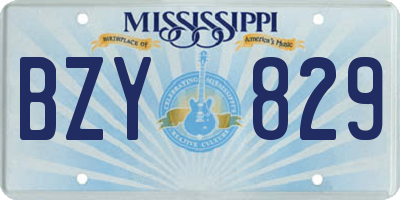 MS license plate BZY829