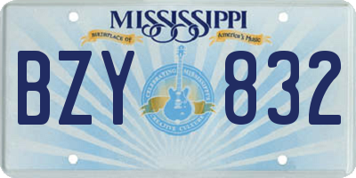 MS license plate BZY832