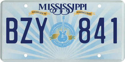 MS license plate BZY841