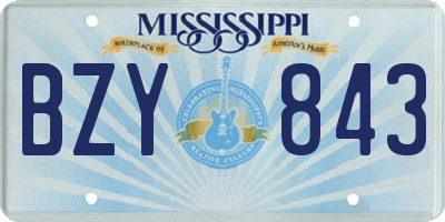 MS license plate BZY843