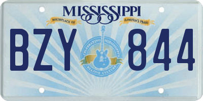 MS license plate BZY844