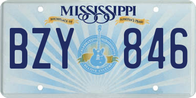 MS license plate BZY846