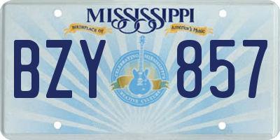 MS license plate BZY857