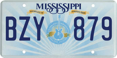 MS license plate BZY879