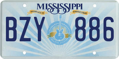 MS license plate BZY886