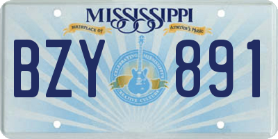 MS license plate BZY891