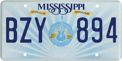 MS license plate BZY894