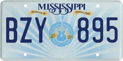 MS license plate BZY895