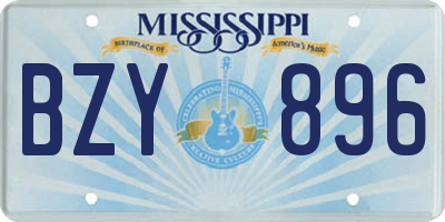 MS license plate BZY896