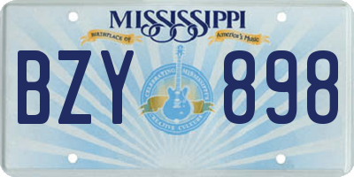 MS license plate BZY898