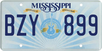 MS license plate BZY899