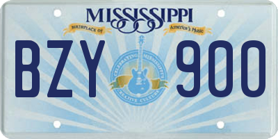 MS license plate BZY900