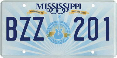 MS license plate BZZ201