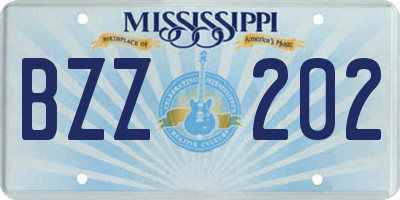 MS license plate BZZ202
