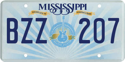 MS license plate BZZ207