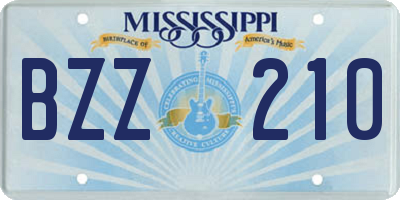 MS license plate BZZ210