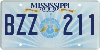 MS license plate BZZ211