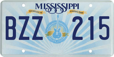 MS license plate BZZ215