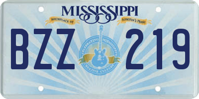 MS license plate BZZ219