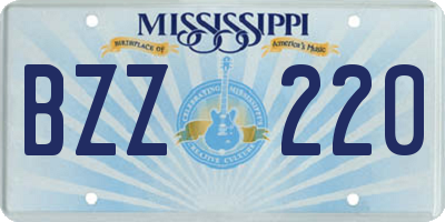MS license plate BZZ220