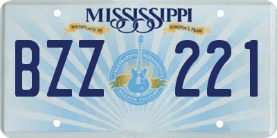 MS license plate BZZ221