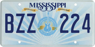 MS license plate BZZ224