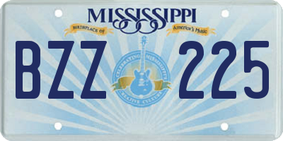 MS license plate BZZ225