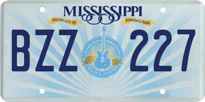 MS license plate BZZ227