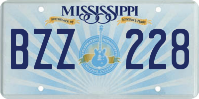 MS license plate BZZ228
