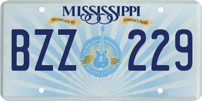 MS license plate BZZ229