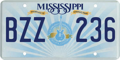 MS license plate BZZ236