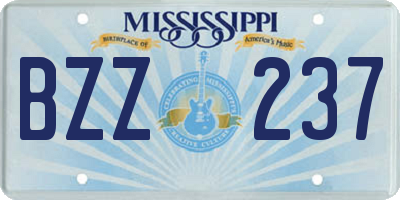MS license plate BZZ237
