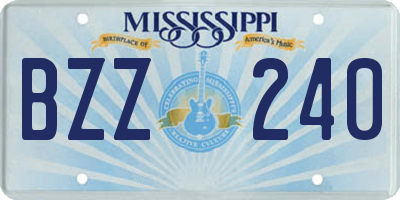 MS license plate BZZ240