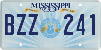 MS license plate BZZ241
