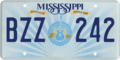 MS license plate BZZ242