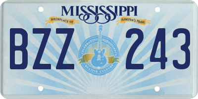 MS license plate BZZ243