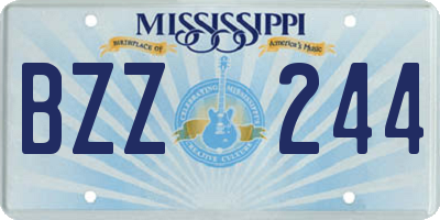 MS license plate BZZ244