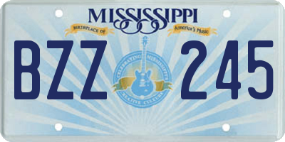 MS license plate BZZ245