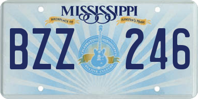 MS license plate BZZ246