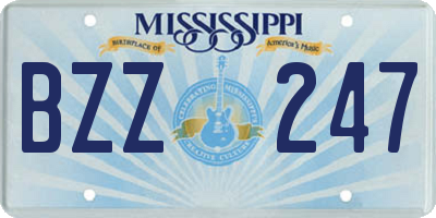 MS license plate BZZ247